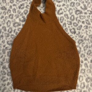 Cider Brown Cowl Neck Sweater